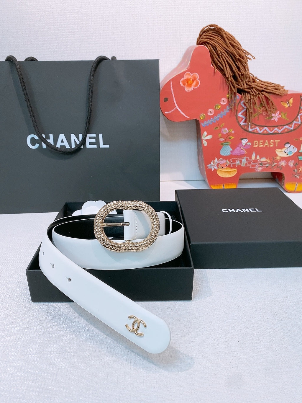 Плетений ремінь Chanel CC з натуральної шкіри теляти — фото 2
