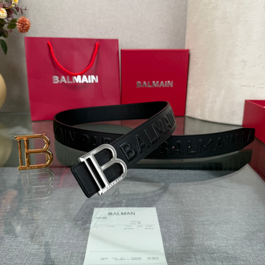 Ремінь Balmain з натуральної шкіри — фото 3