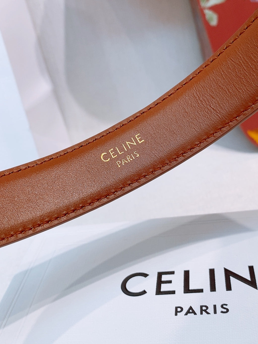 Ремінь Celine Triomphe з натуральної шкіри теляти — фото 3