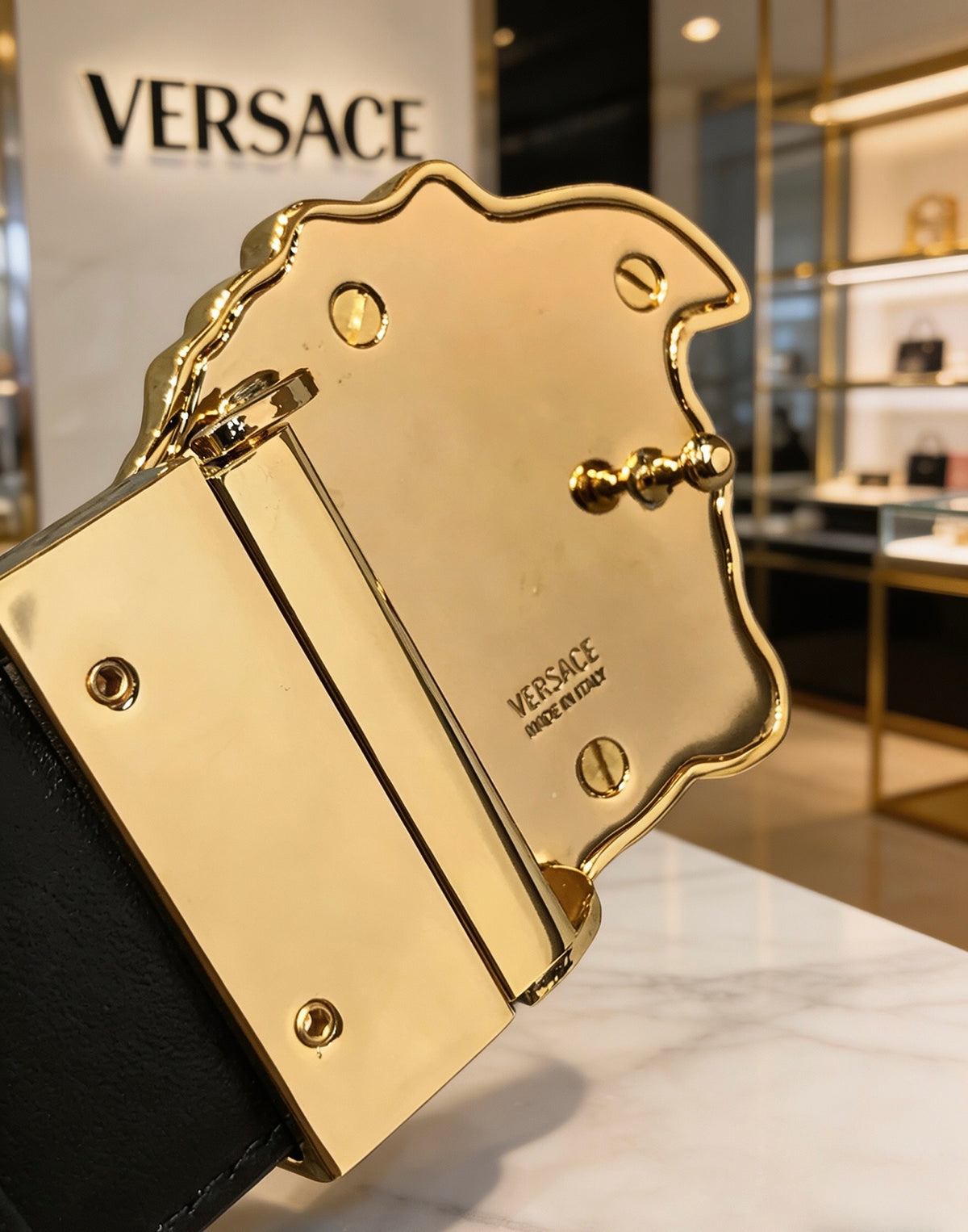 Ремінь Versace з натуральної шкіри теляти — фото 5