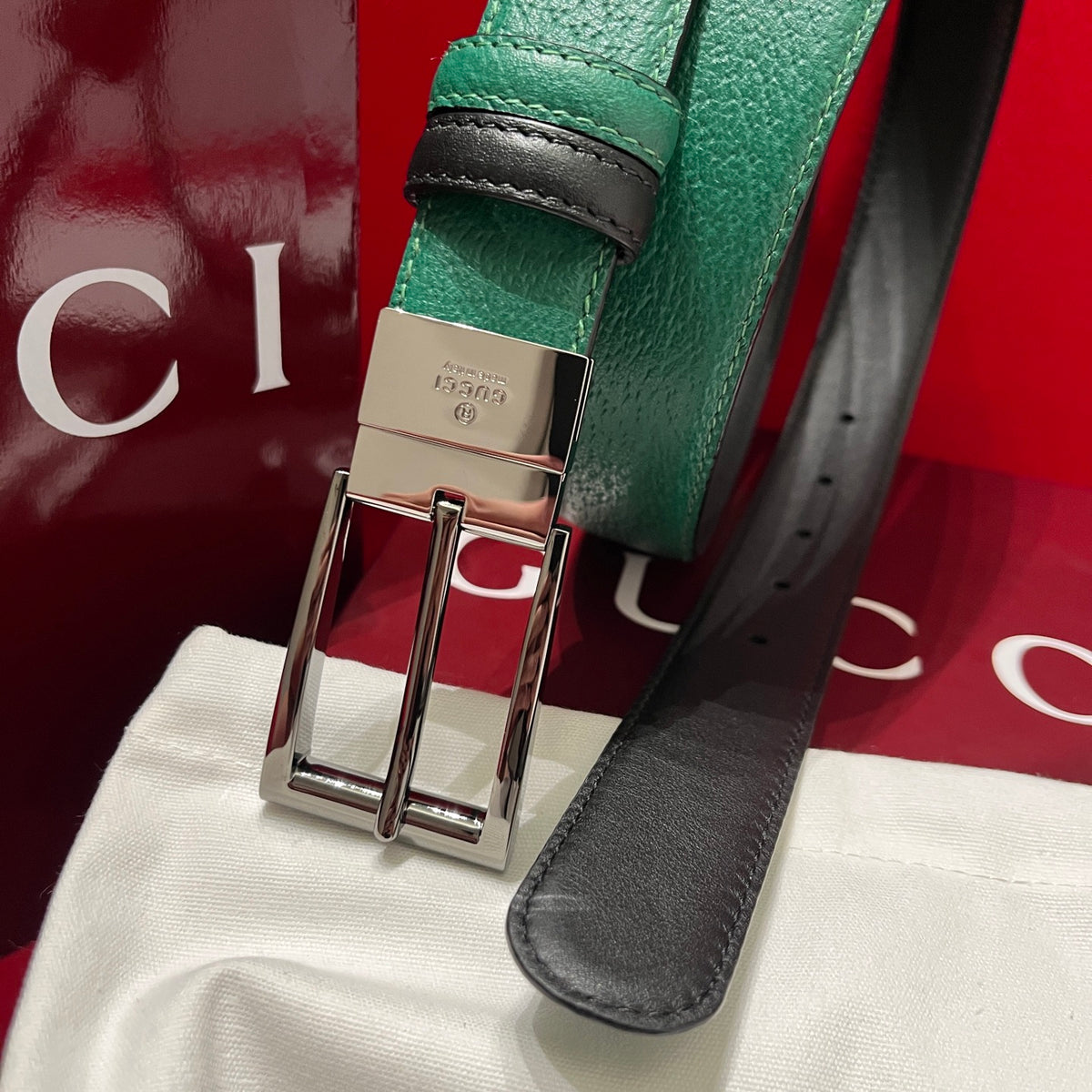 Ремінь Gucci з натуральної свинячої шкіри — фото 2