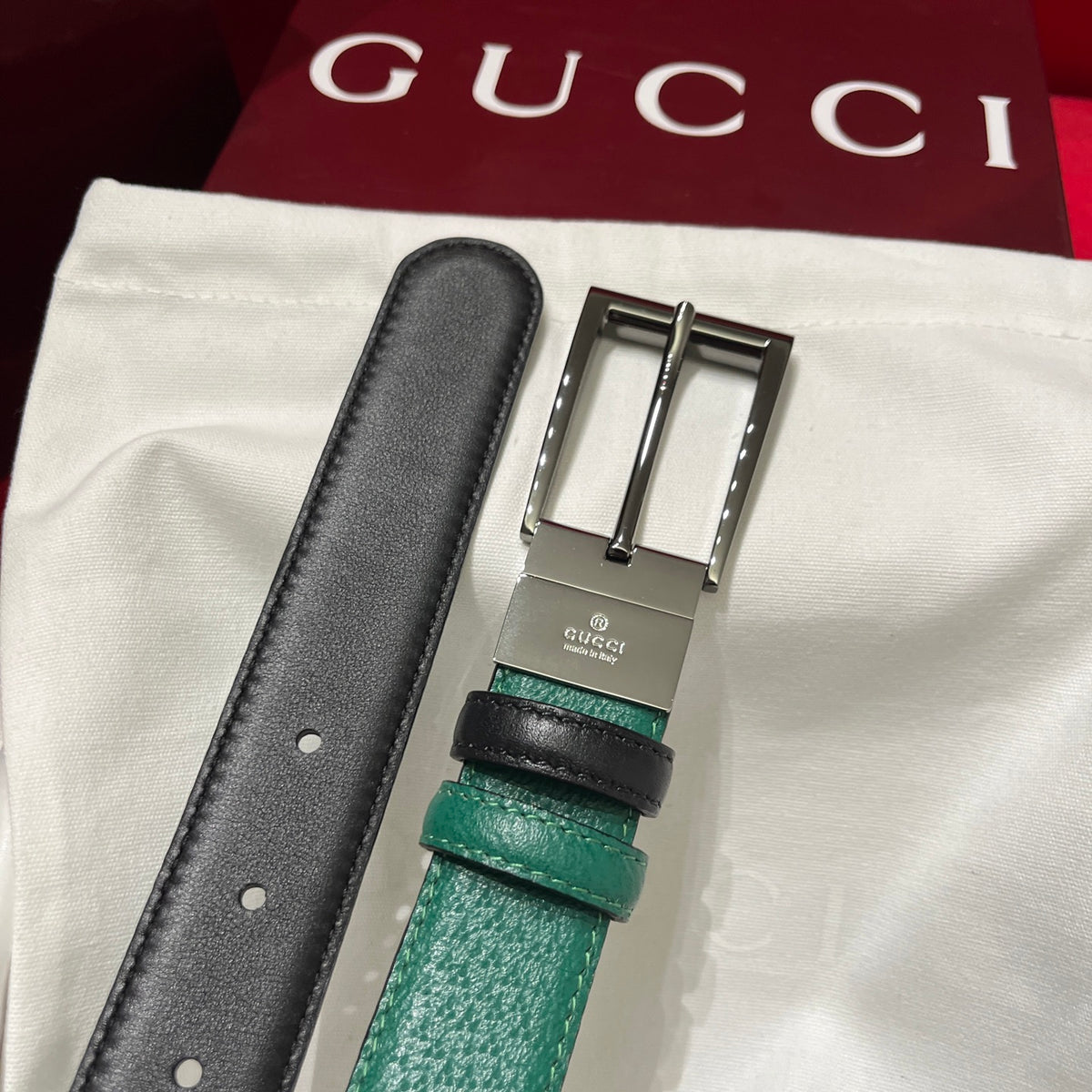 Ремінь Gucci з натуральної свинячої шкіри — фото 3