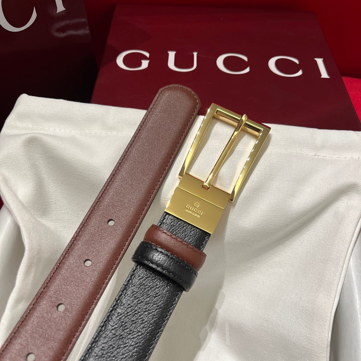 Ремінь Gucci з натуральної свинячої шкіри — фото 2