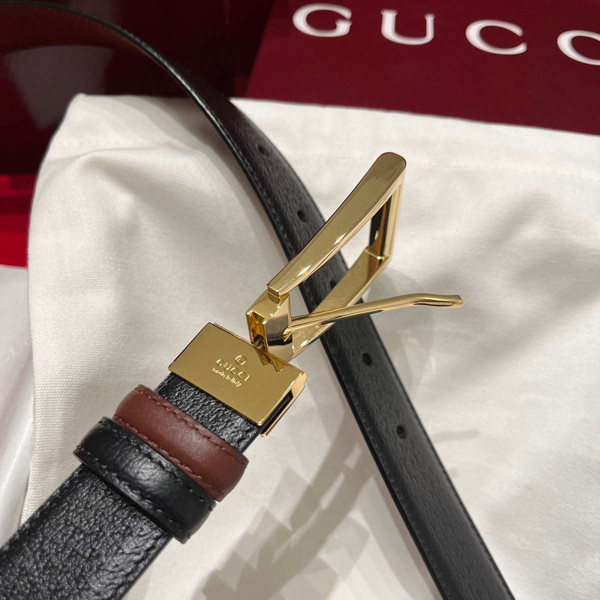 Ремінь Gucci з натуральної свинячої шкіри — фото 4