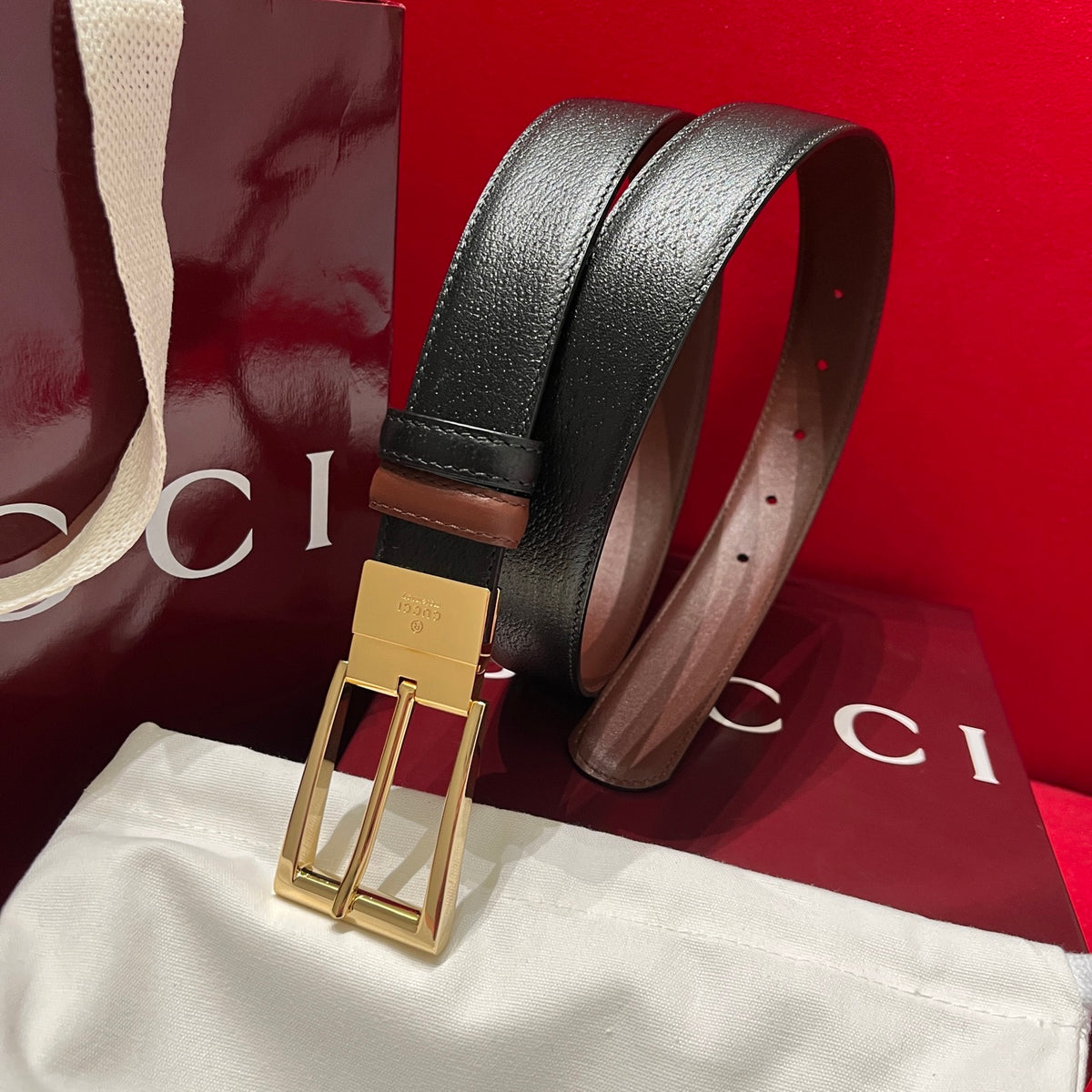 Ремінь Gucci з натуральної свинячої шкіри — фото 1