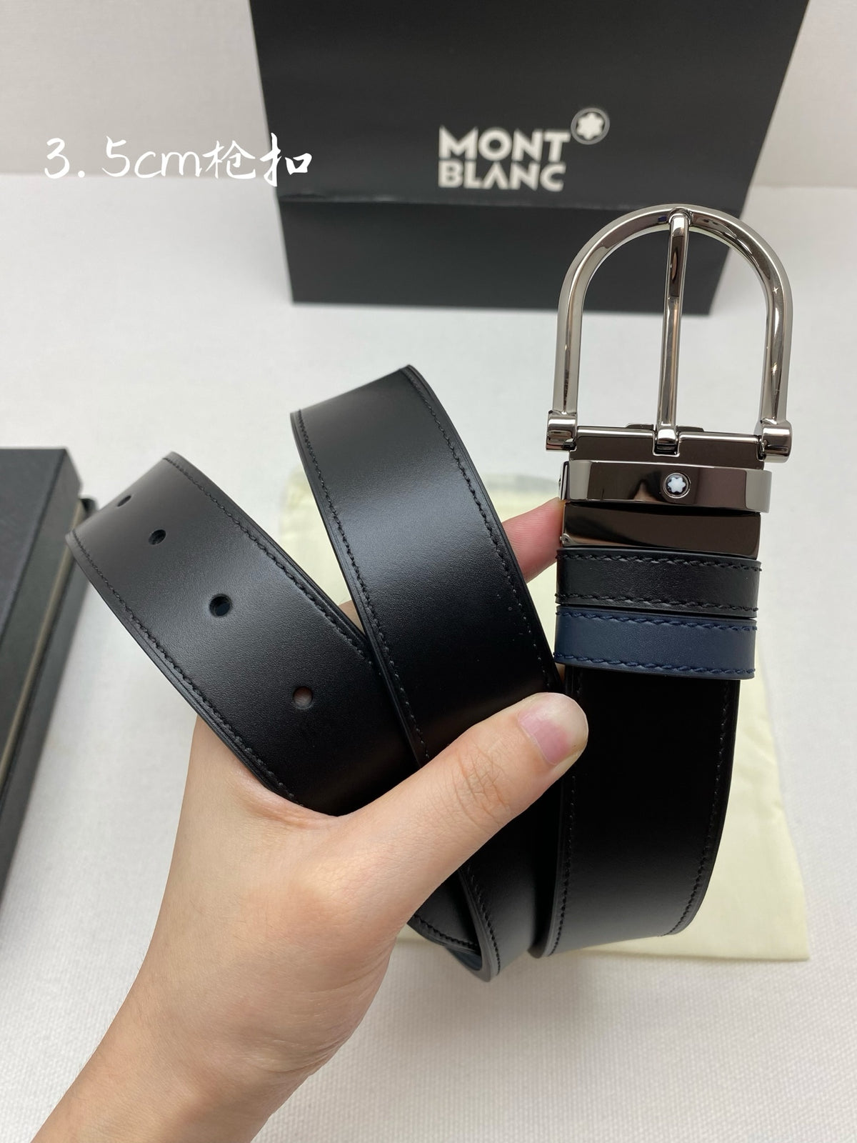 Ремінь Montblanc з натуральної шкіри