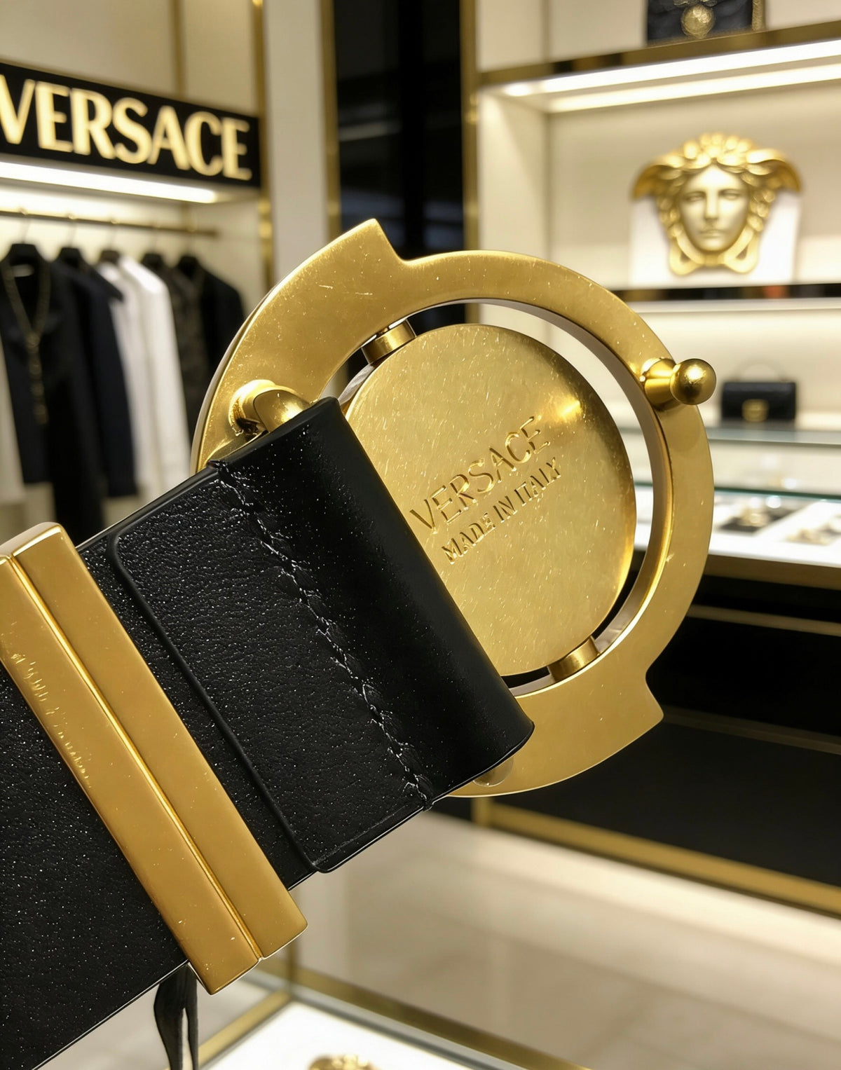 Ремінь Versace з натуральної шкіри