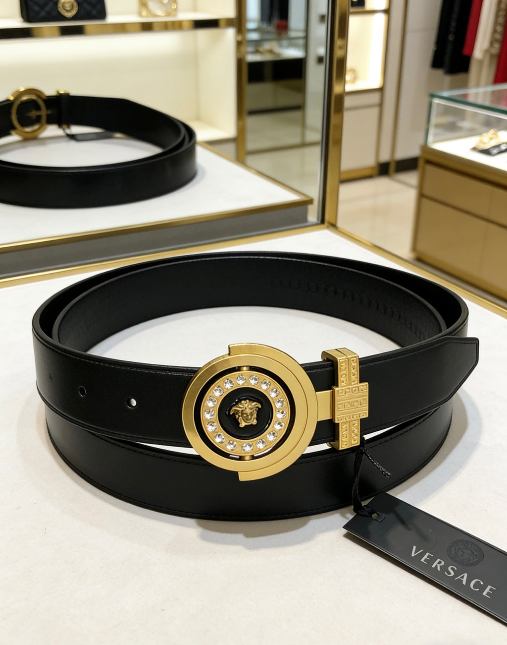 Ремінь Versace з натуральної шкіри