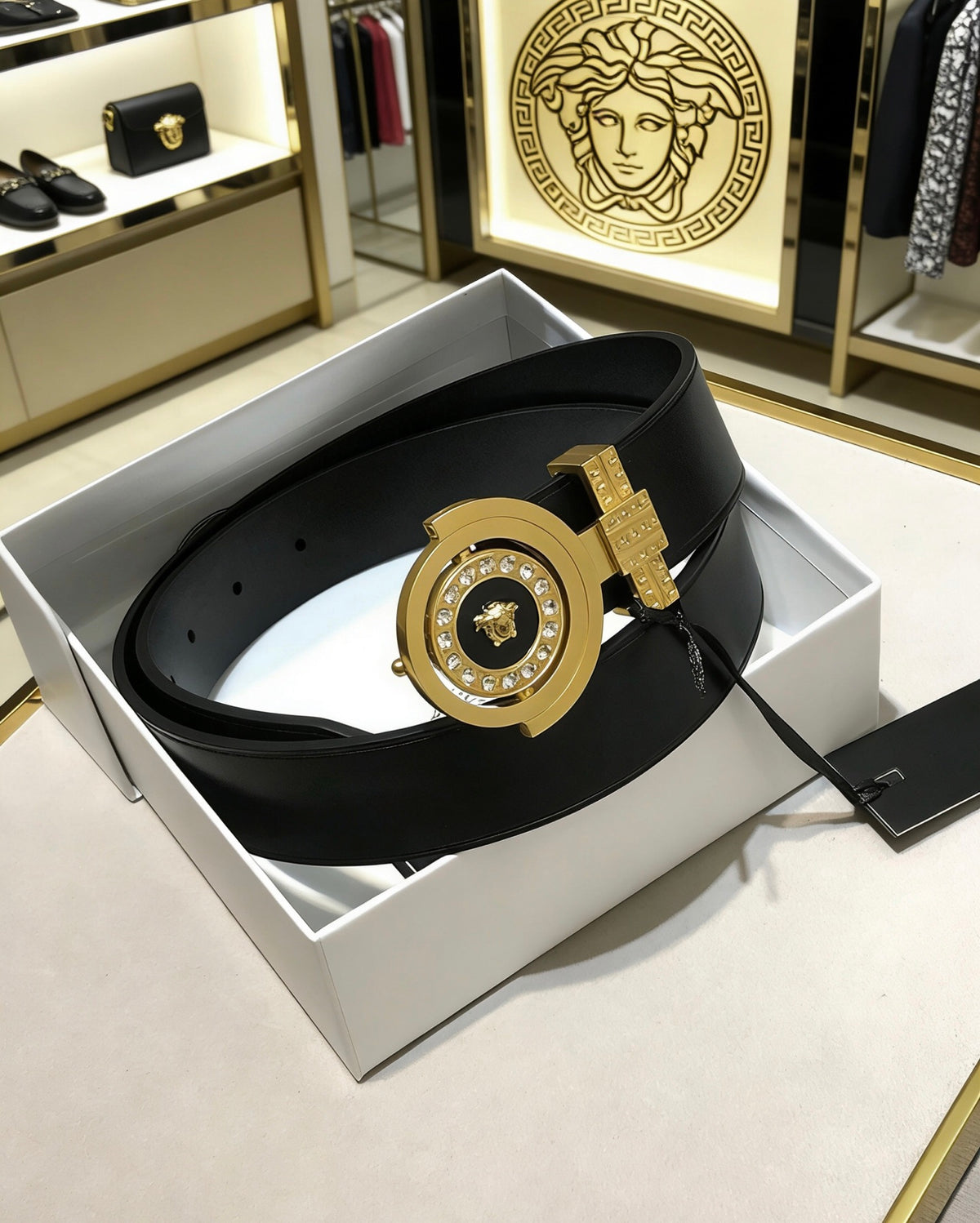 Ремінь Versace з натуральної шкіри