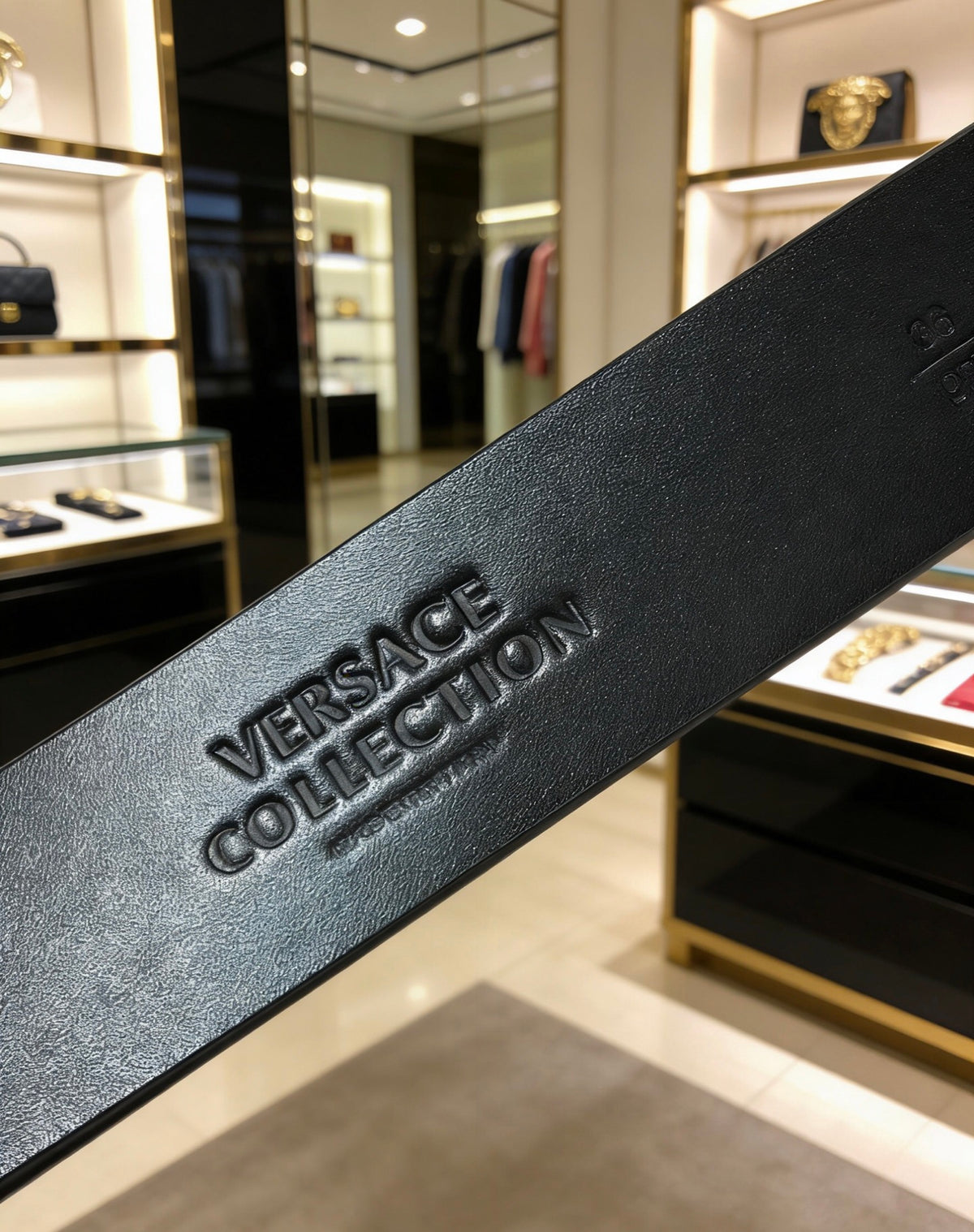 Ремінь Versace з натуральної шкіри