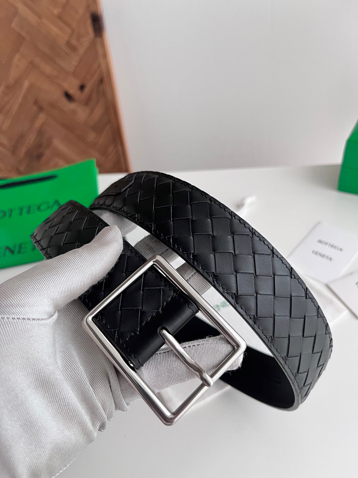Ремінь Bottega Veneta з натуральної телячої шкіри
