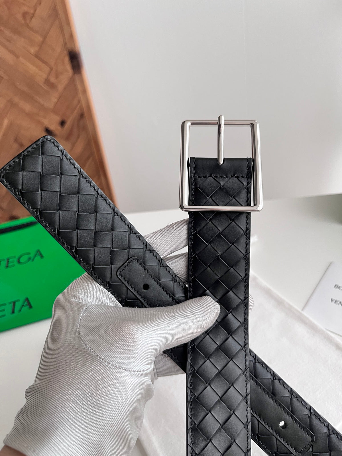 Ремінь Bottega Veneta з натуральної телячої шкіри