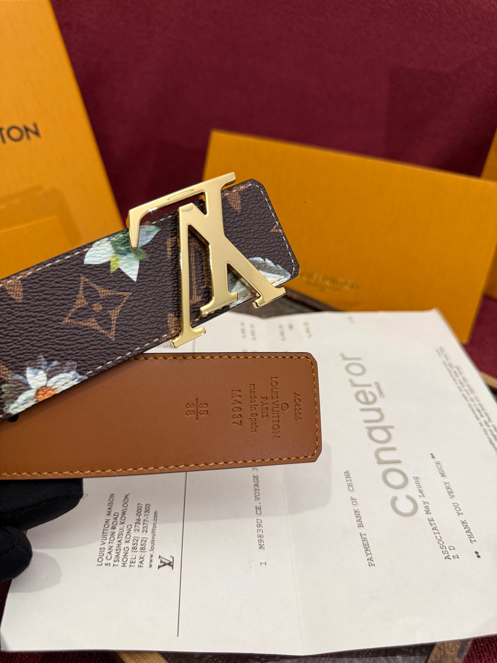 Ремінь Louis Vuitton з полотна та натуральної шкіри