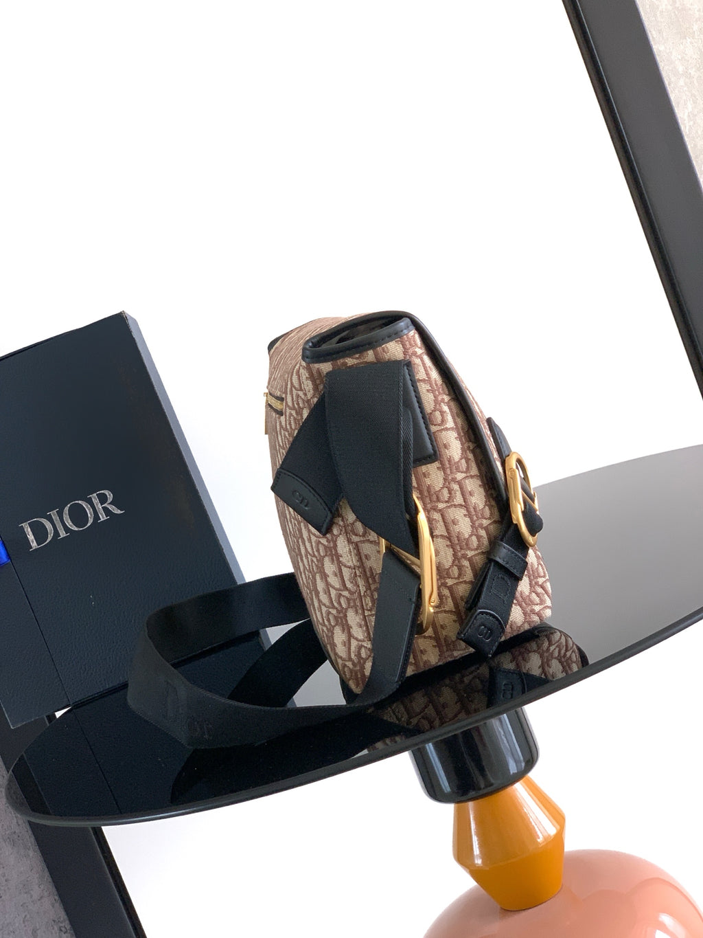 Сумка-месенджер Dior Jett з текстилю, чорна — фото 2