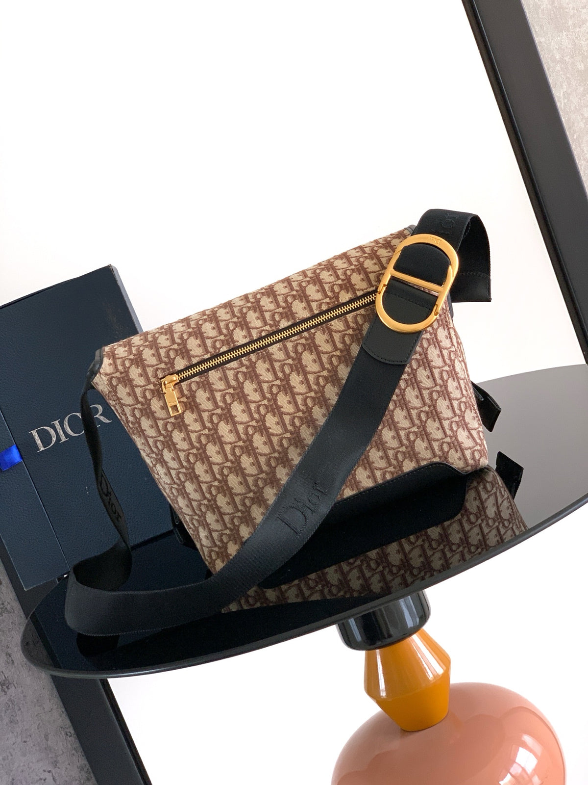 Сумка-месенджер Dior Jett з текстилю, чорна — фото 3