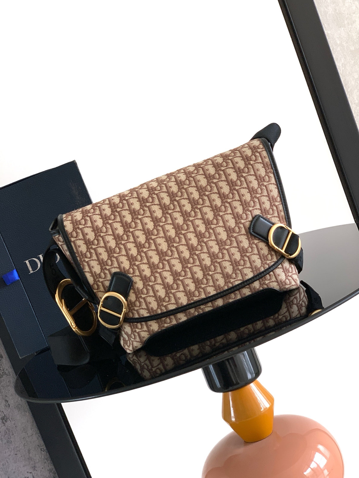 Сумка-месенджер Dior Jett з текстилю, чорна — фото 1