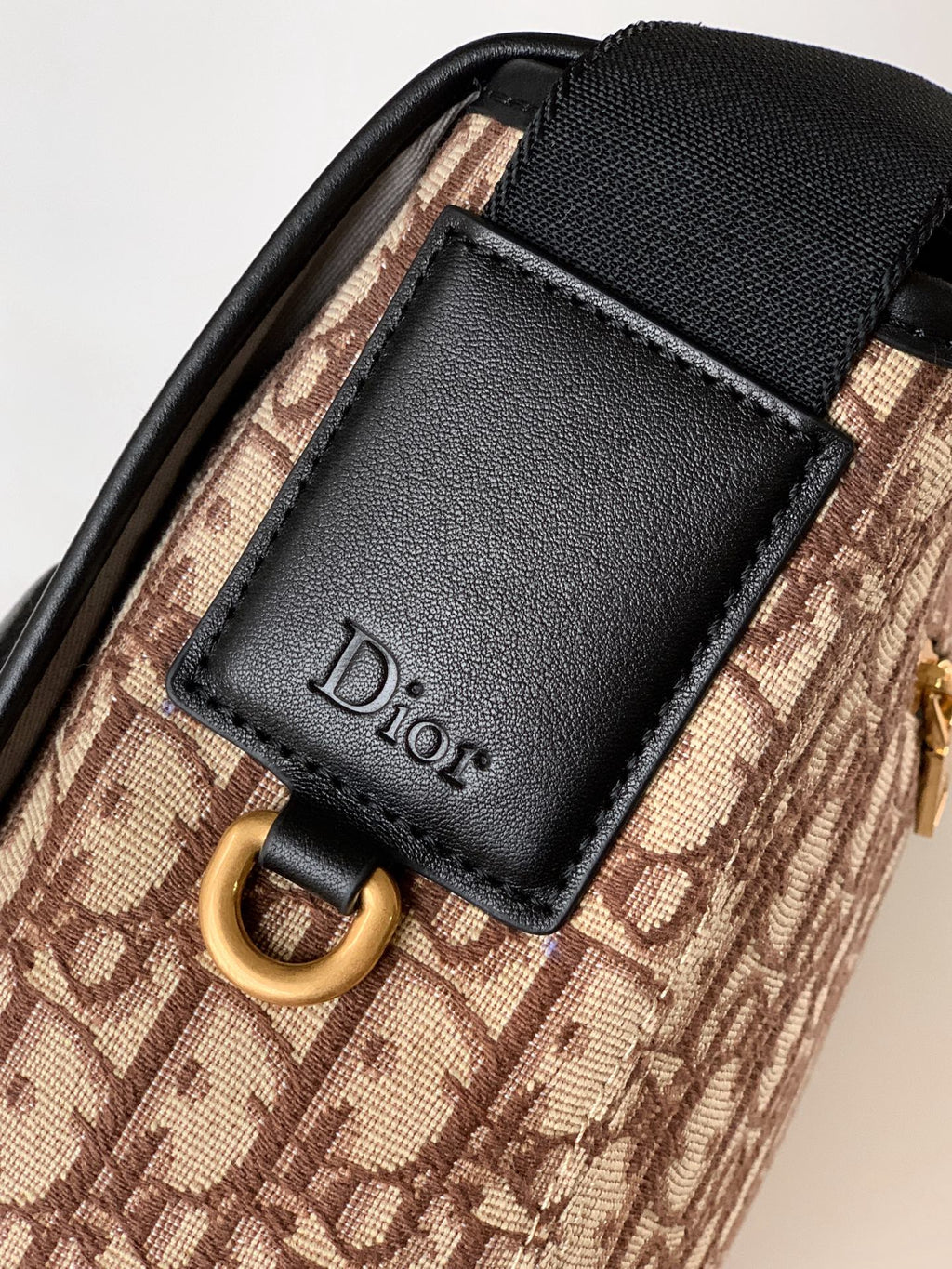 Сумка-месенджер Dior Jett з текстилю, чорна — фото 7