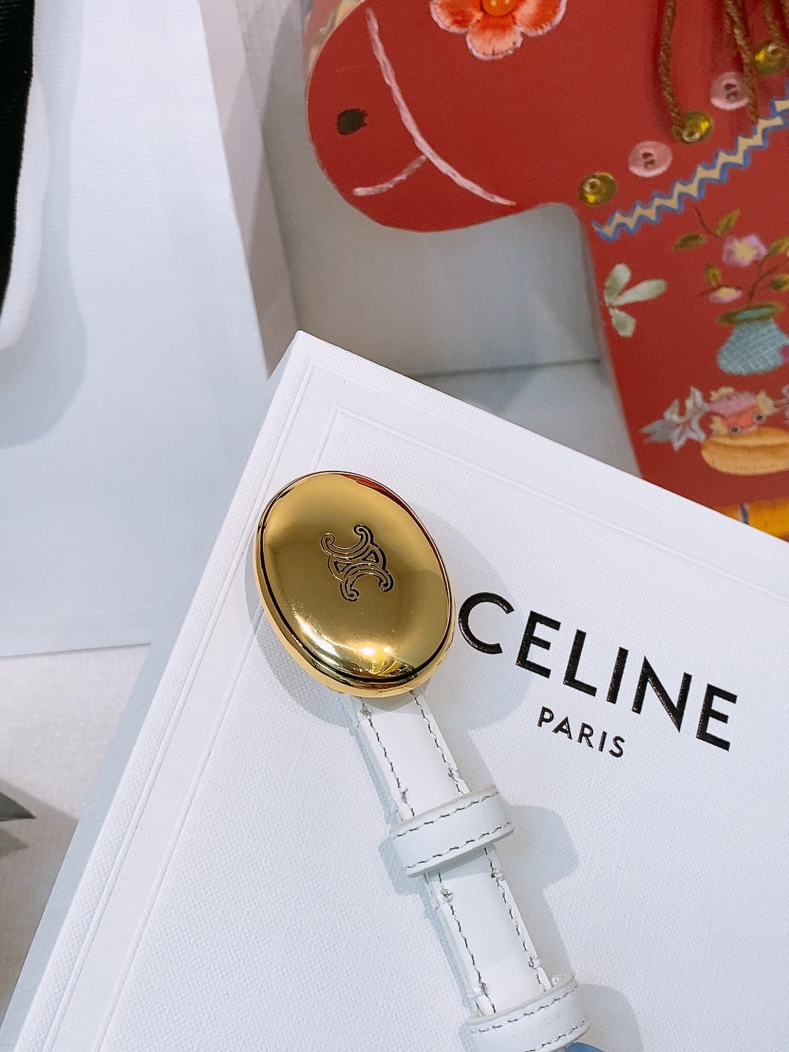Ремінь Celine з натуральної телячої шкіри