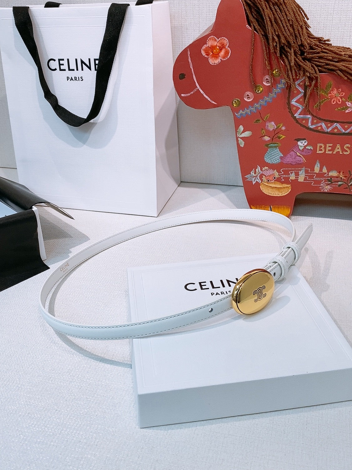 Ремінь Celine з натуральної телячої шкіри
