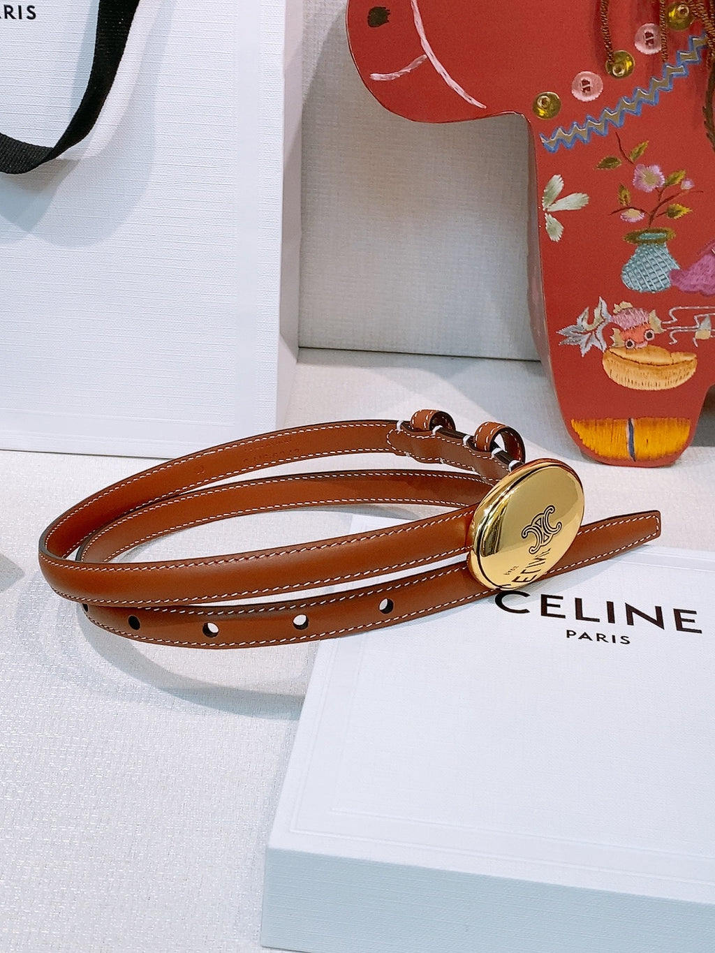 Ремінь Celine з натуральної телячої шкіри