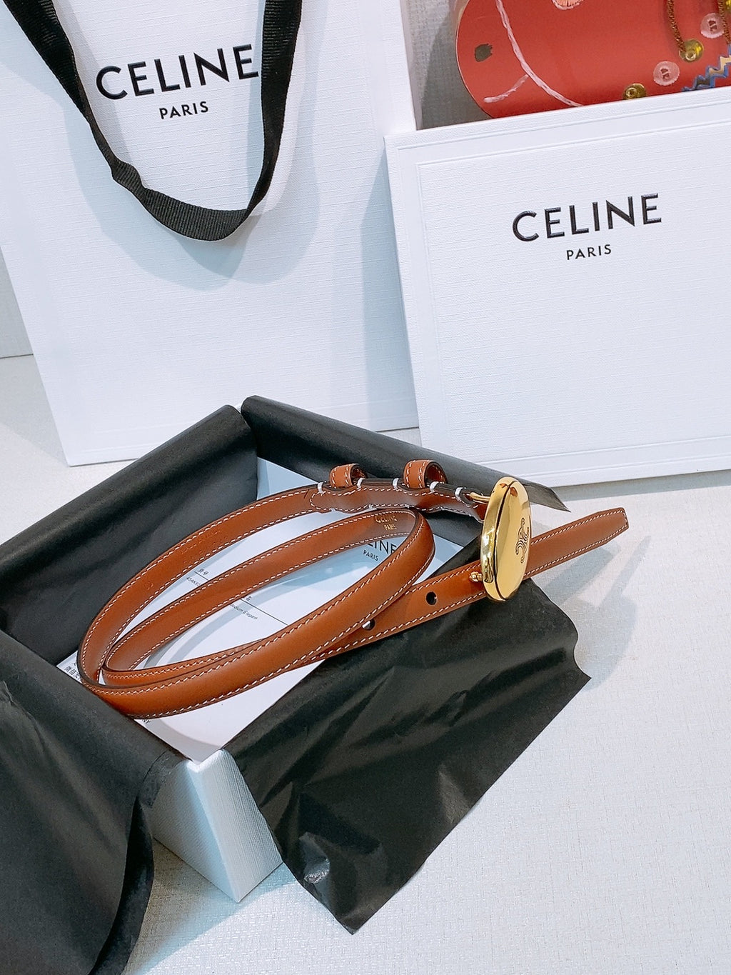 Ремінь Celine з натуральної телячої шкіри