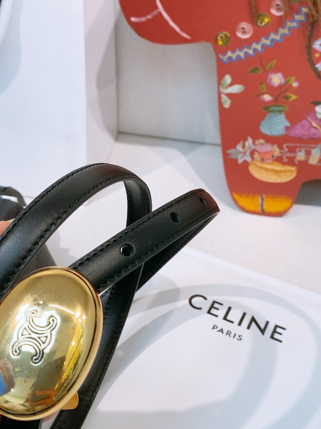 Ремінь Celine з натуральної телячої шкіри