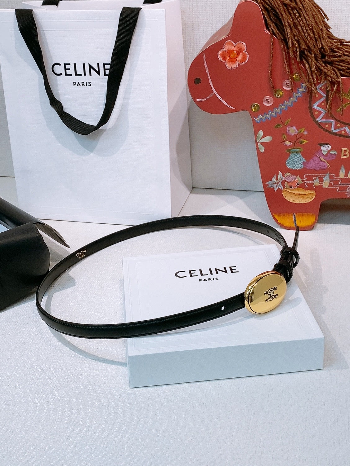 Ремінь Celine з натуральної телячої шкіри