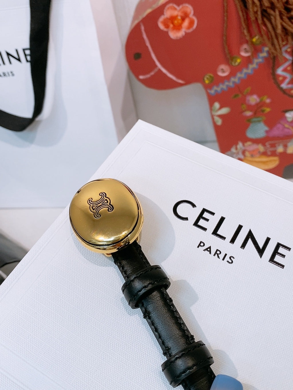 Ремінь Celine з натуральної телячої шкіри