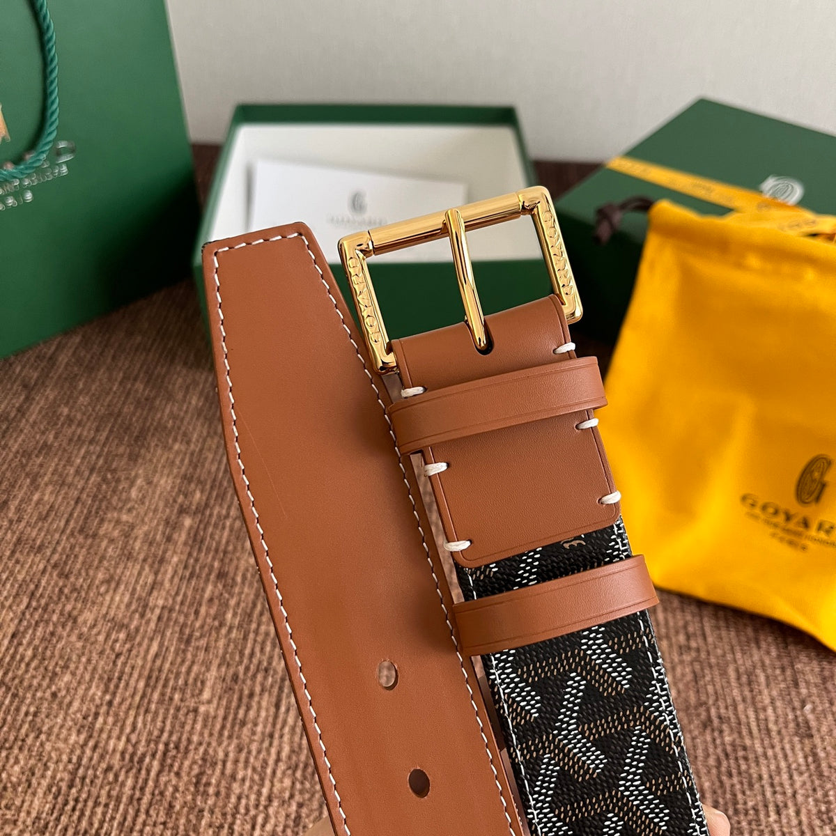 Ремінь Goyard з полотна та натуральної шкіри