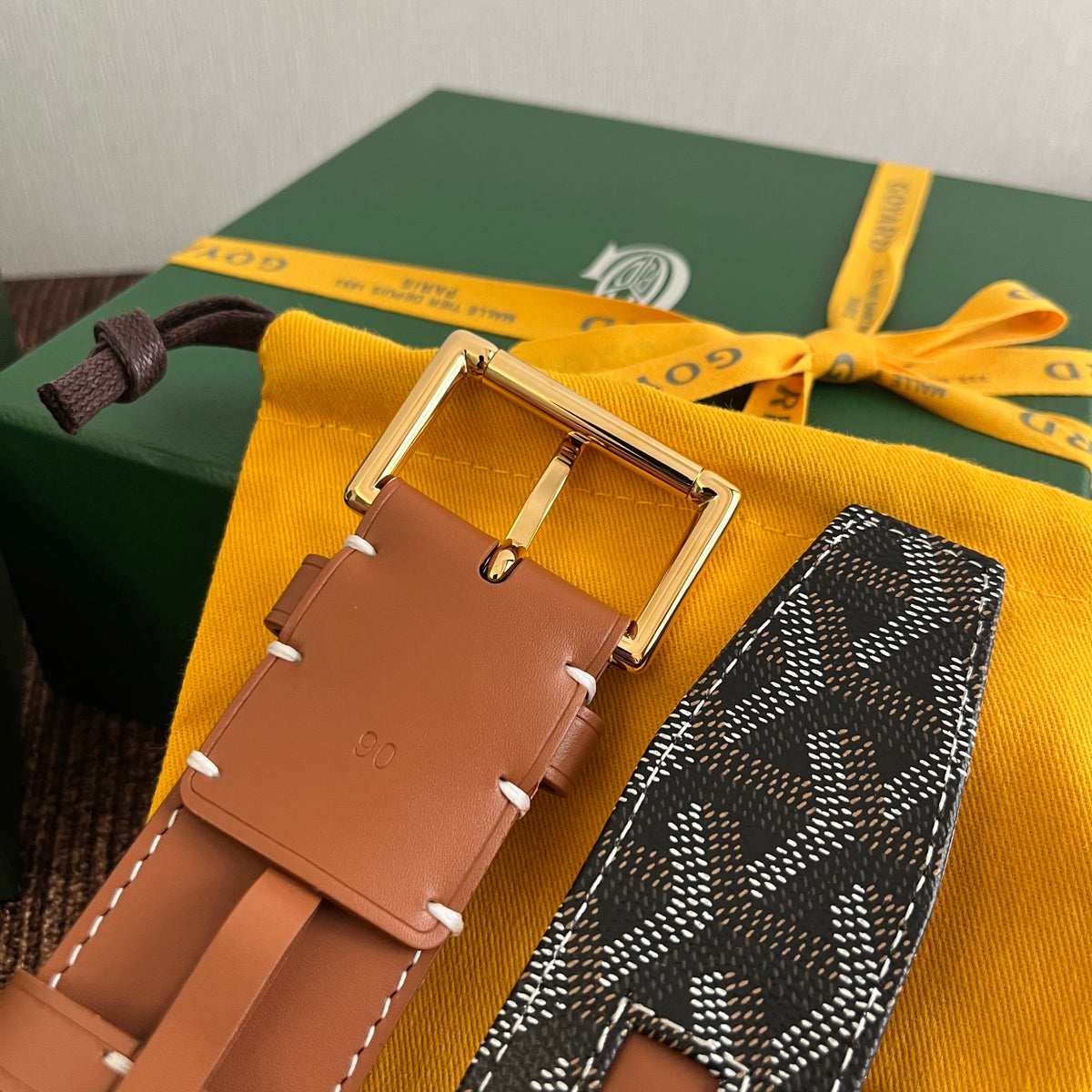 Ремінь Goyard з полотна та натуральної шкіри