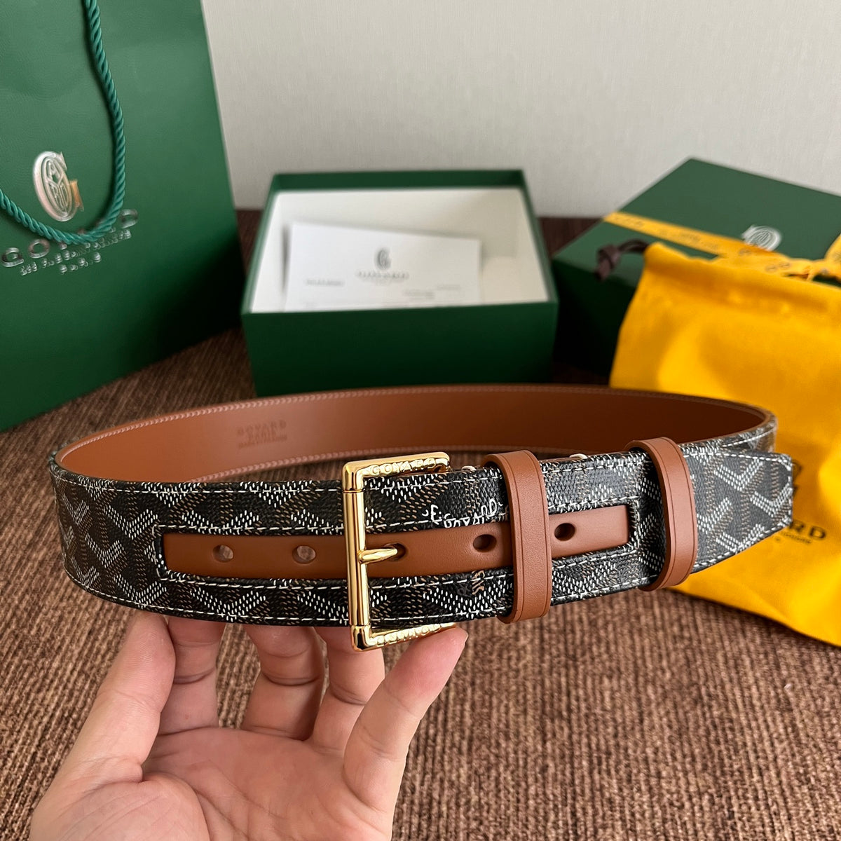 Ремінь Goyard з полотна та натуральної шкіри