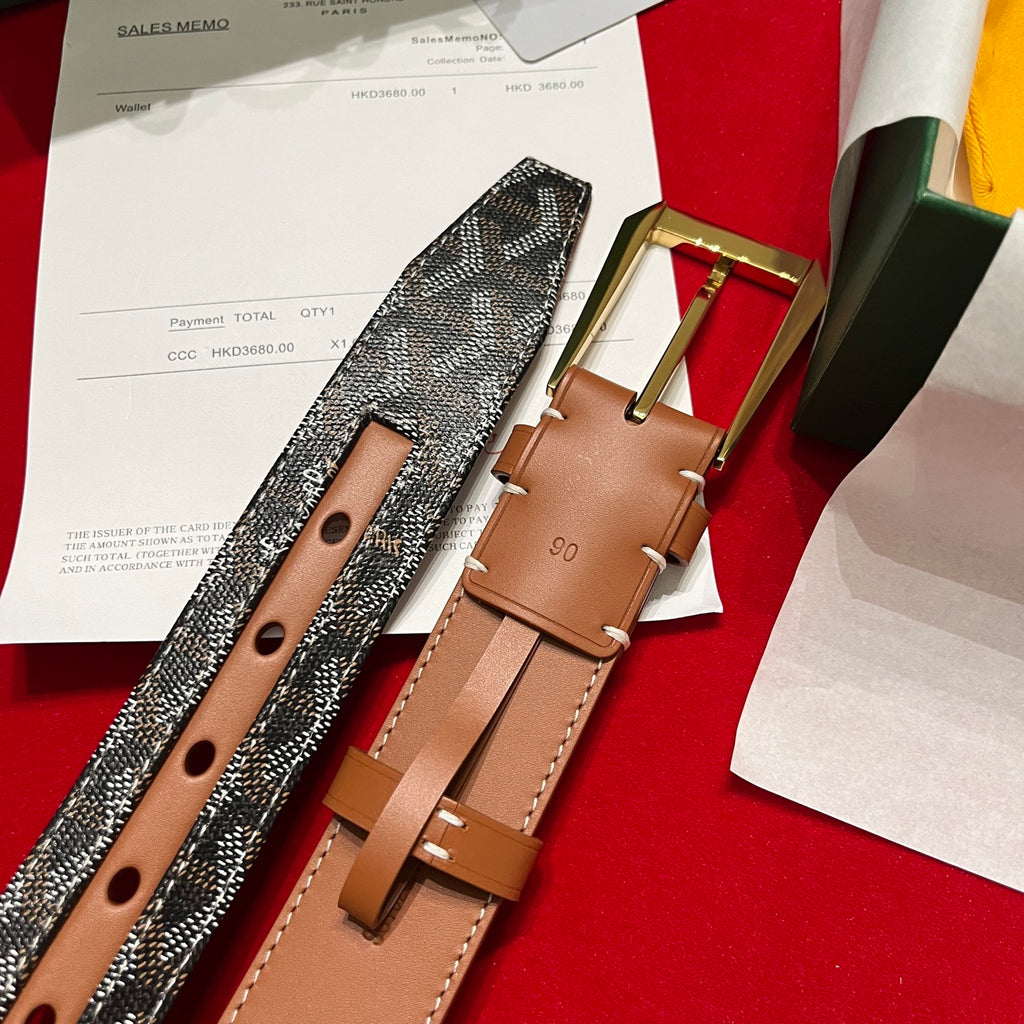 Ремінь Goyard з полотна та натуральної шкіри