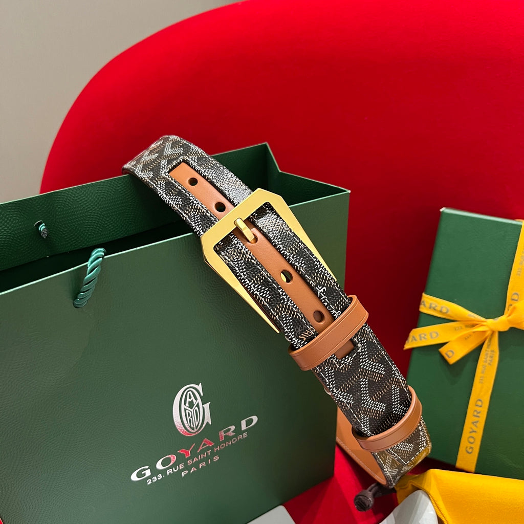 Ремінь Goyard з полотна та натуральної шкіри