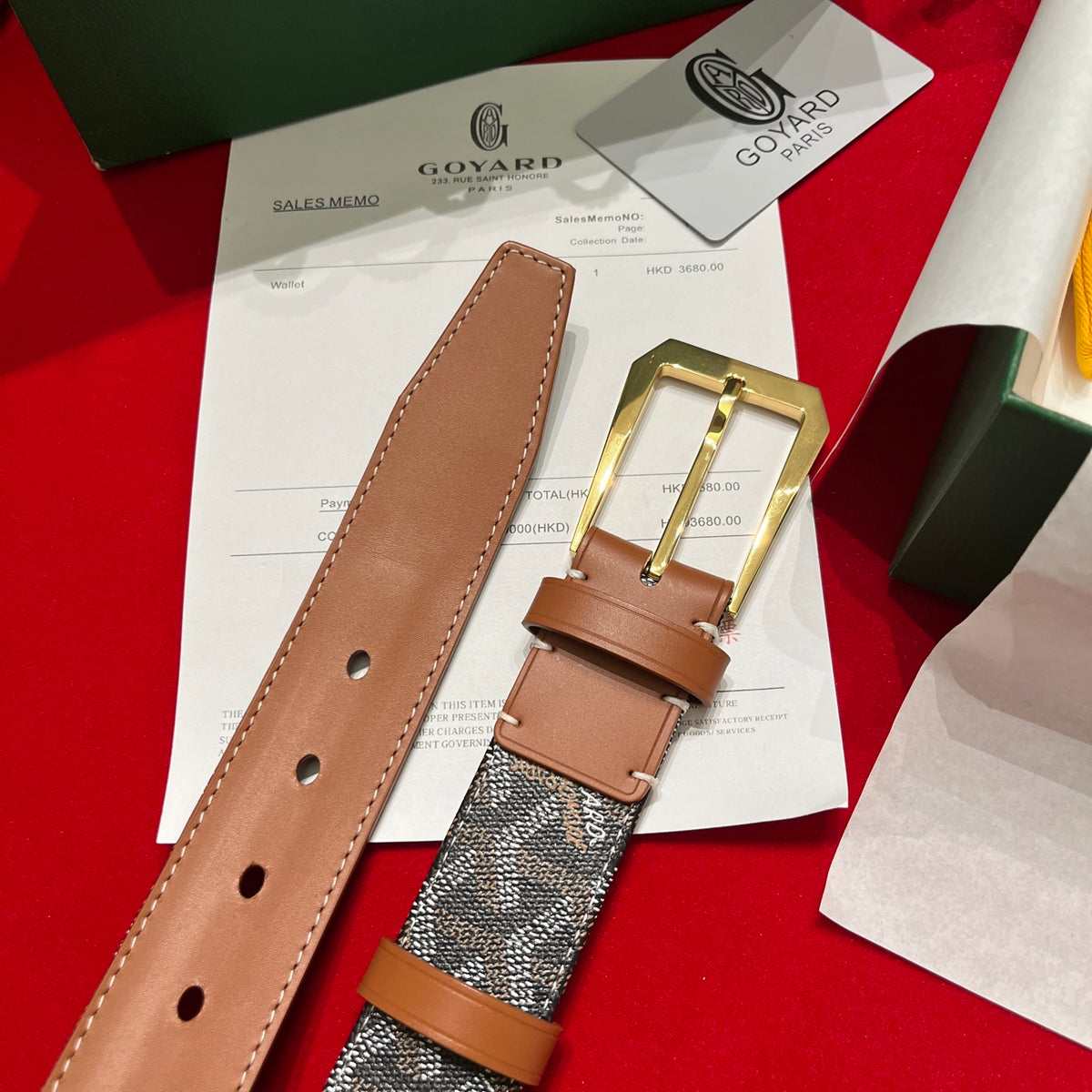 Ремінь Goyard з полотна та натуральної шкіри