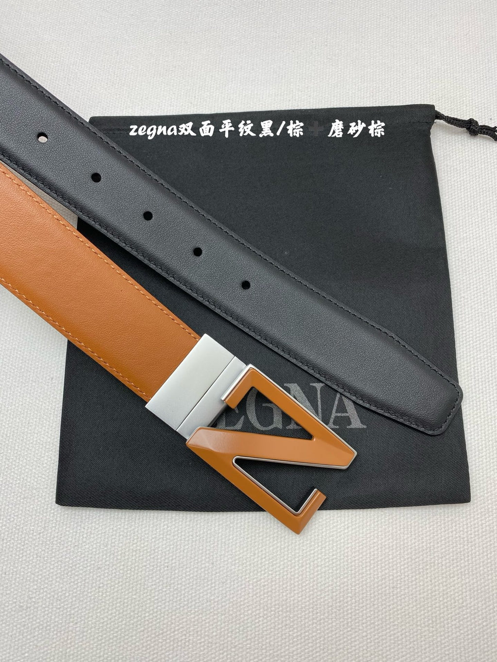Ремінь Zegna з натуральної телячої шкіри
