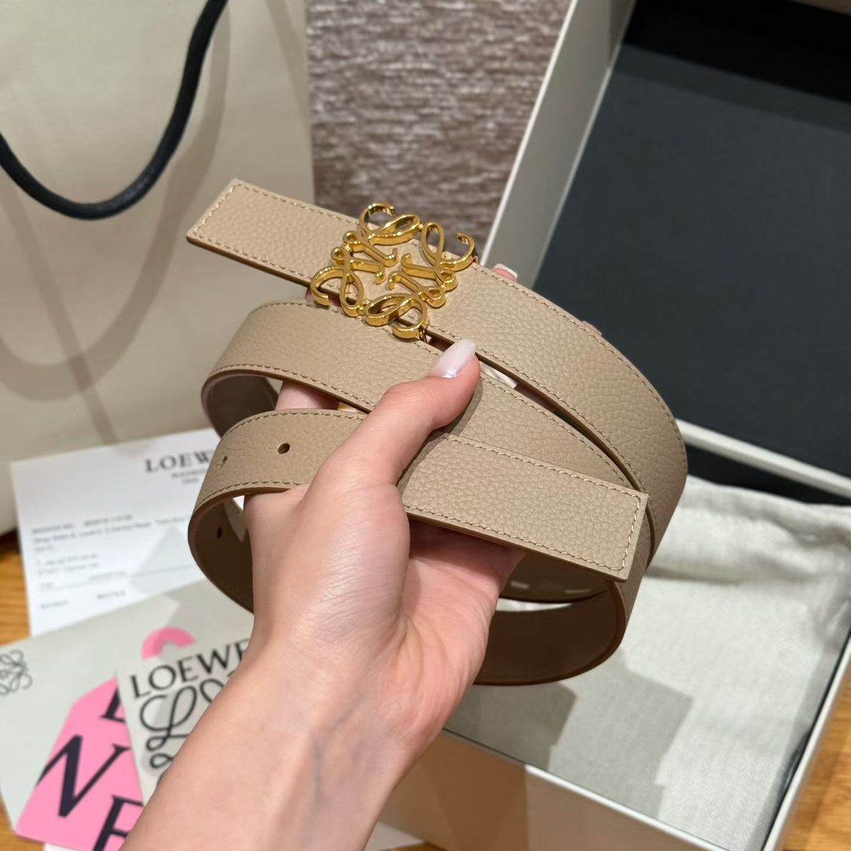 Ремінь Loewe з натуральної шкіри