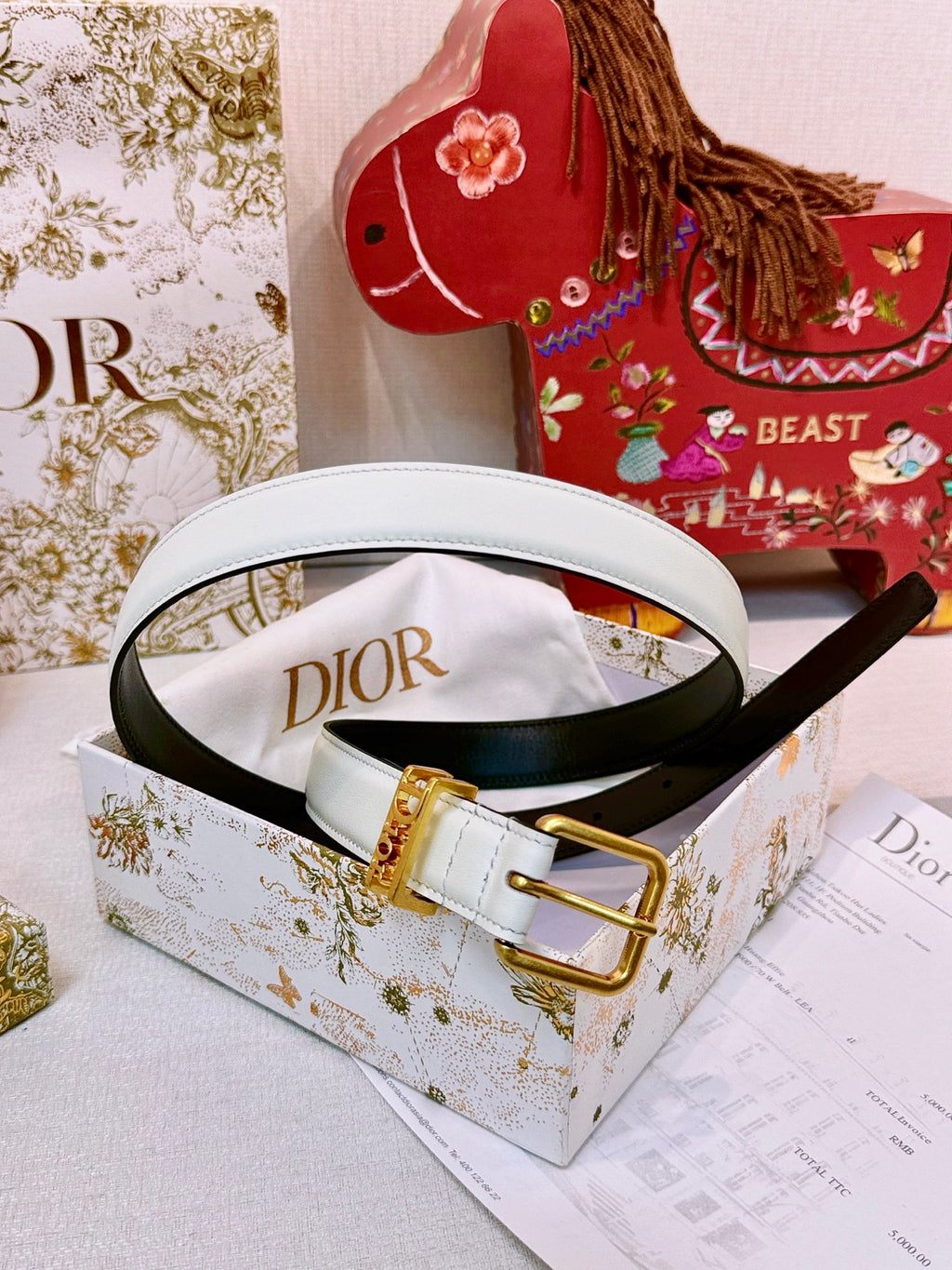 Ремінь Dior з натуральної телячої шкіри