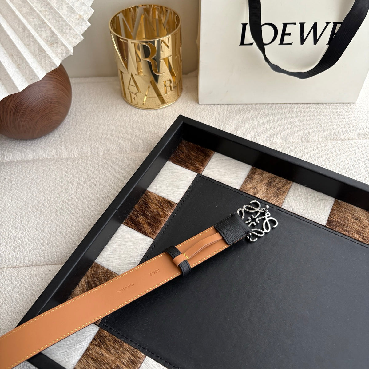 Ремінь Loewe з натуральної шкіри