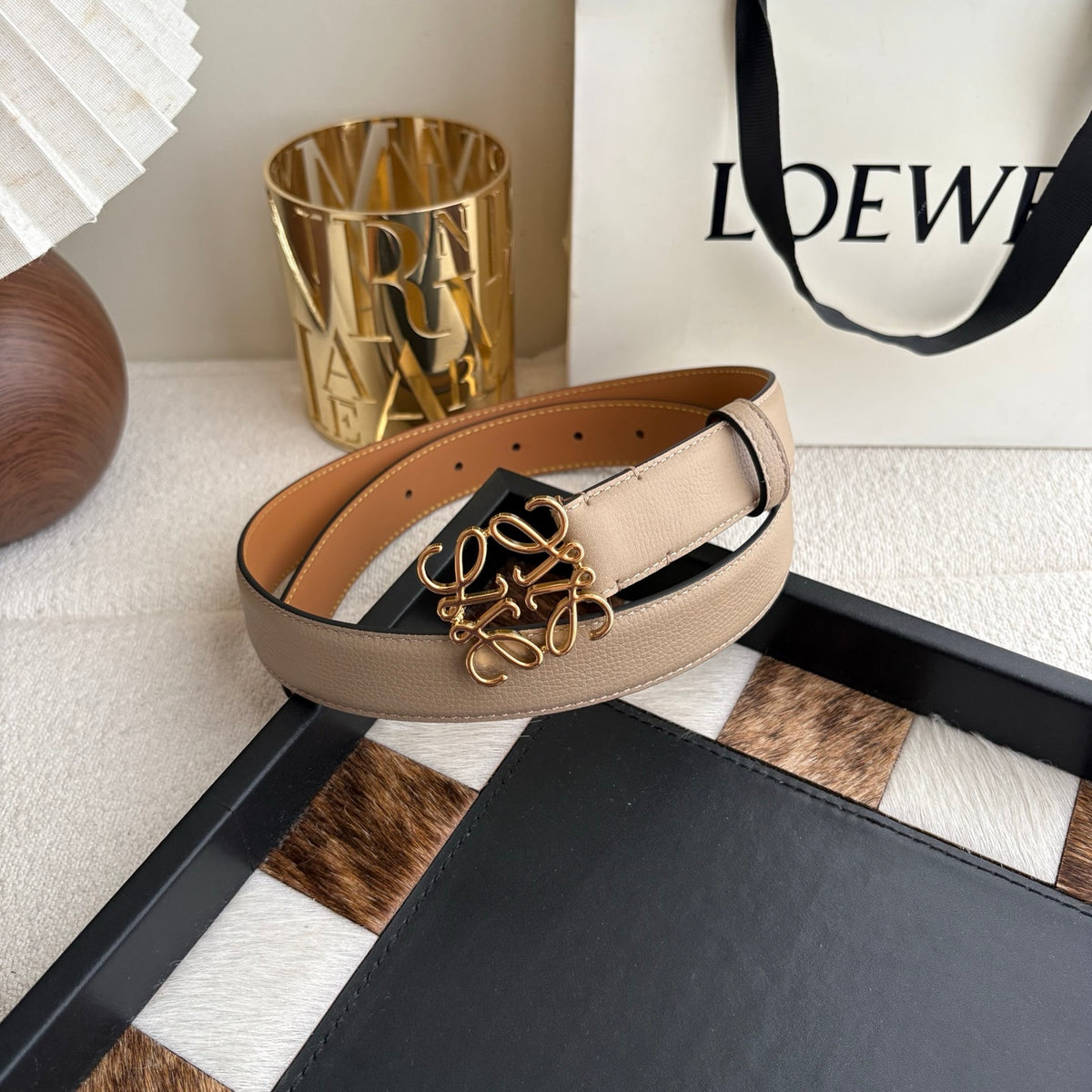 Ремінь Loewe з натуральної шкіри