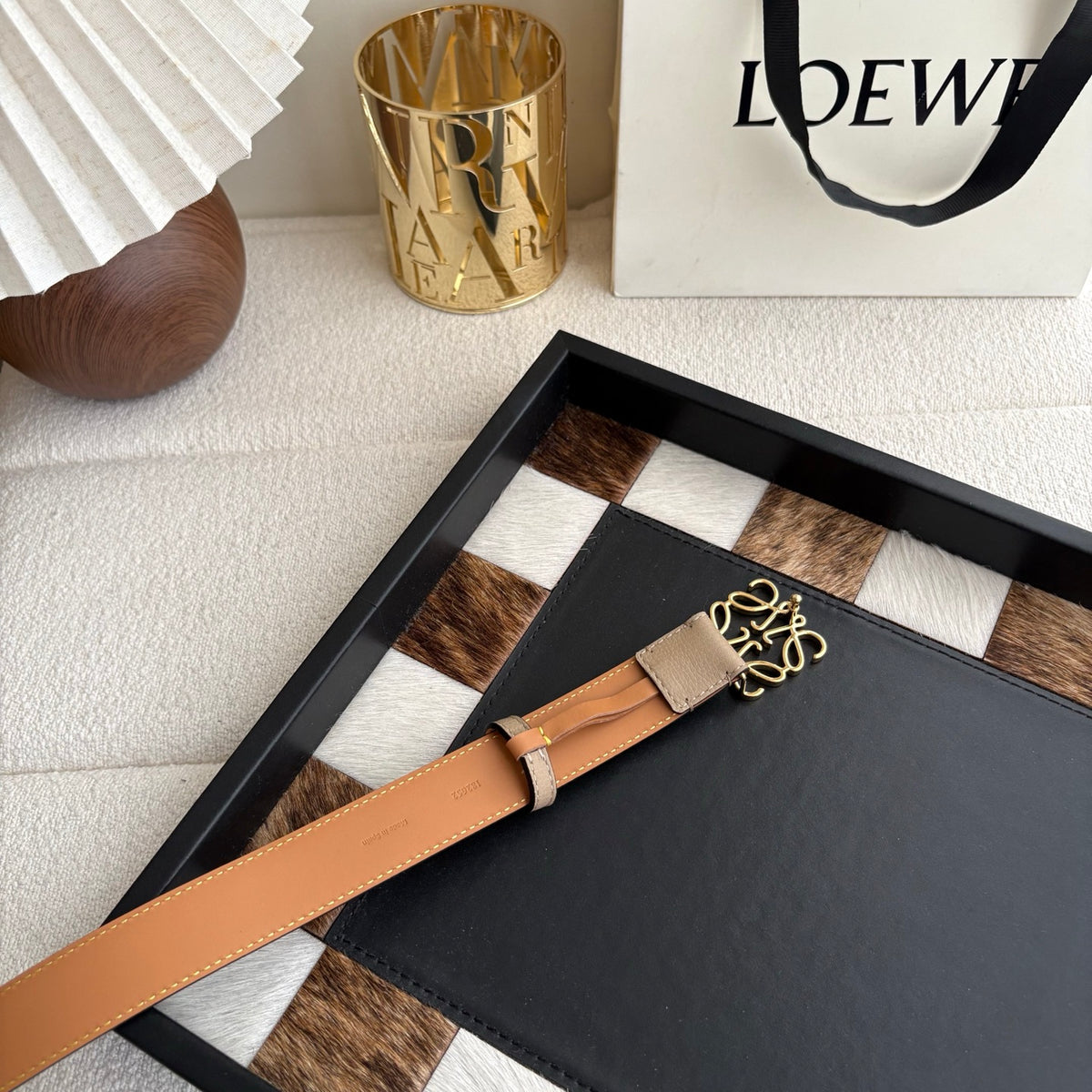 Ремінь Loewe з натуральної шкіри