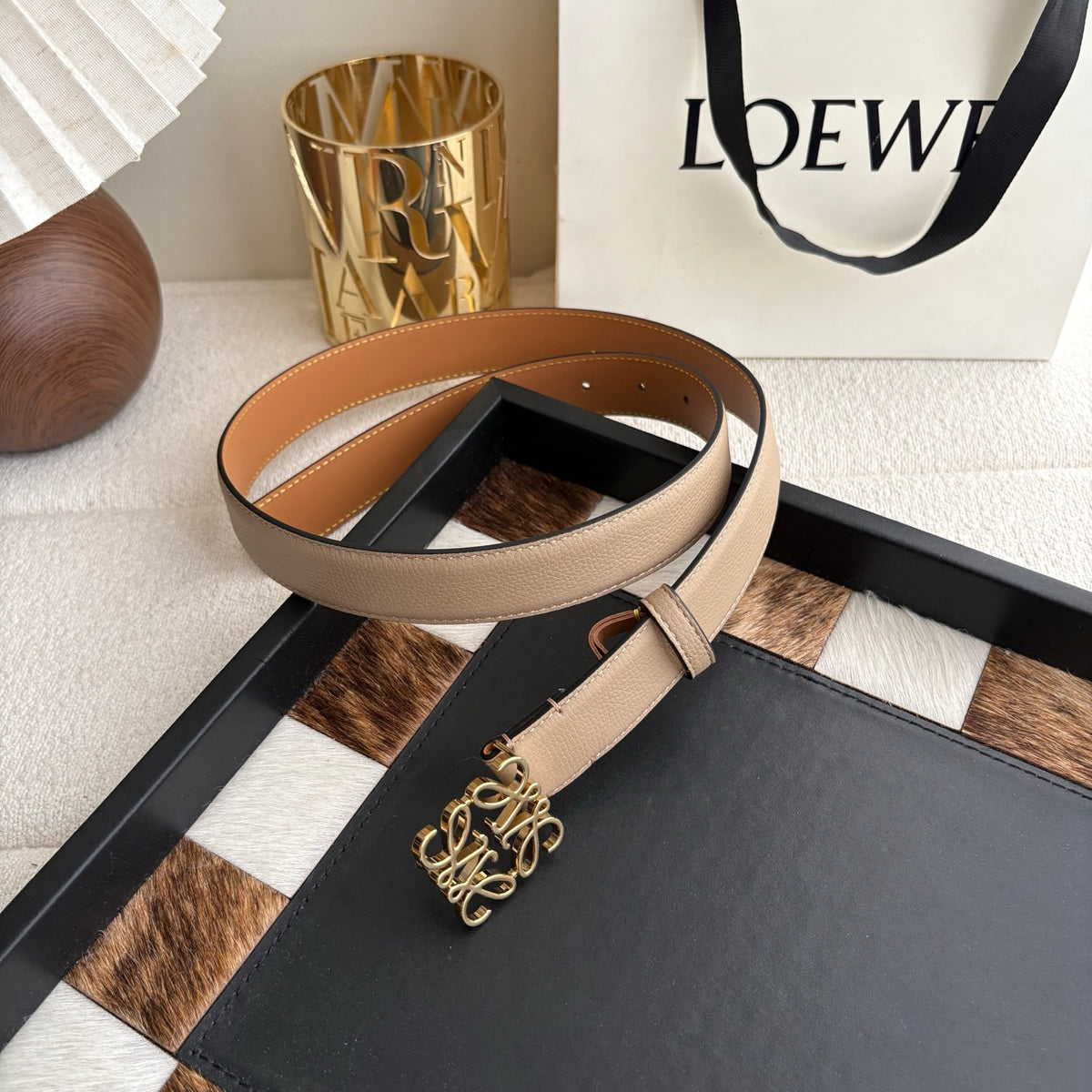 Ремінь Loewe з натуральної шкіри