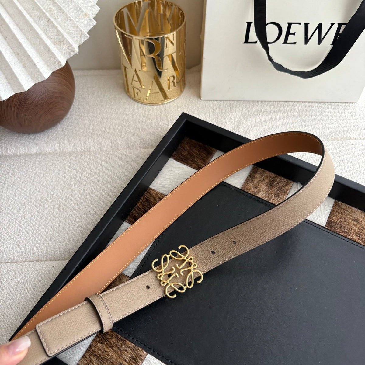 Ремінь Loewe з натуральної шкіри