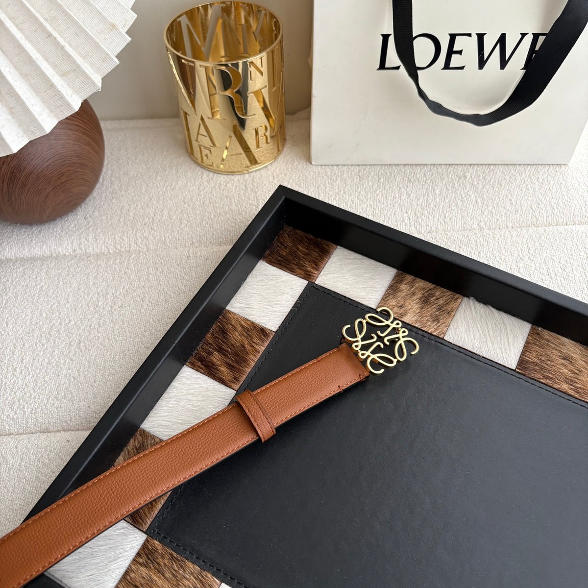 Ремінь Loewe з натуральної шкіри