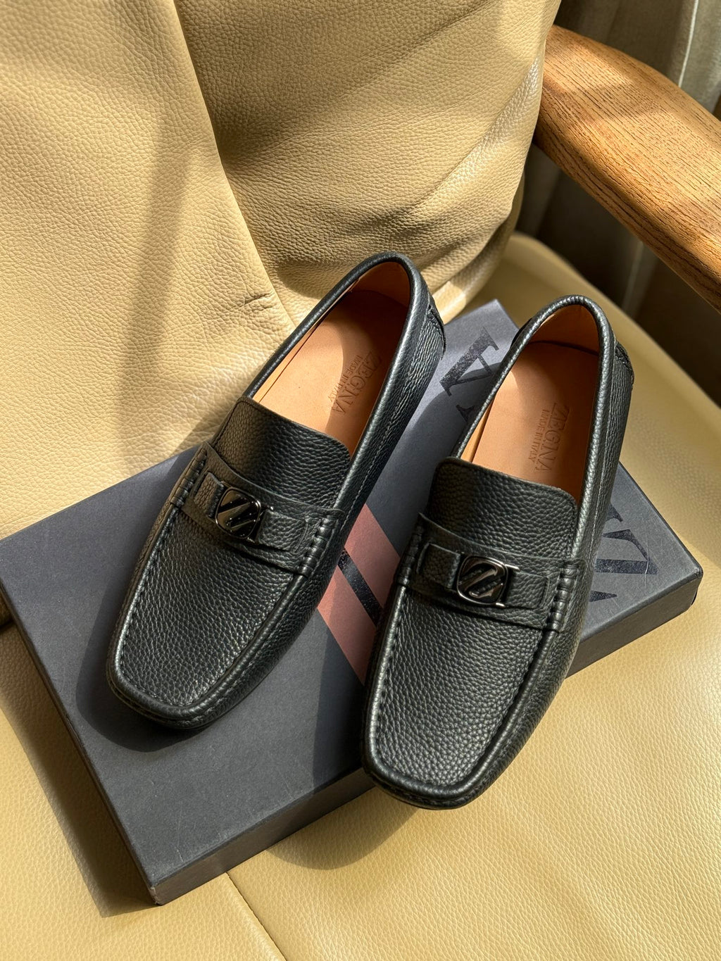 Комфортні шкіряні лофери Zegna