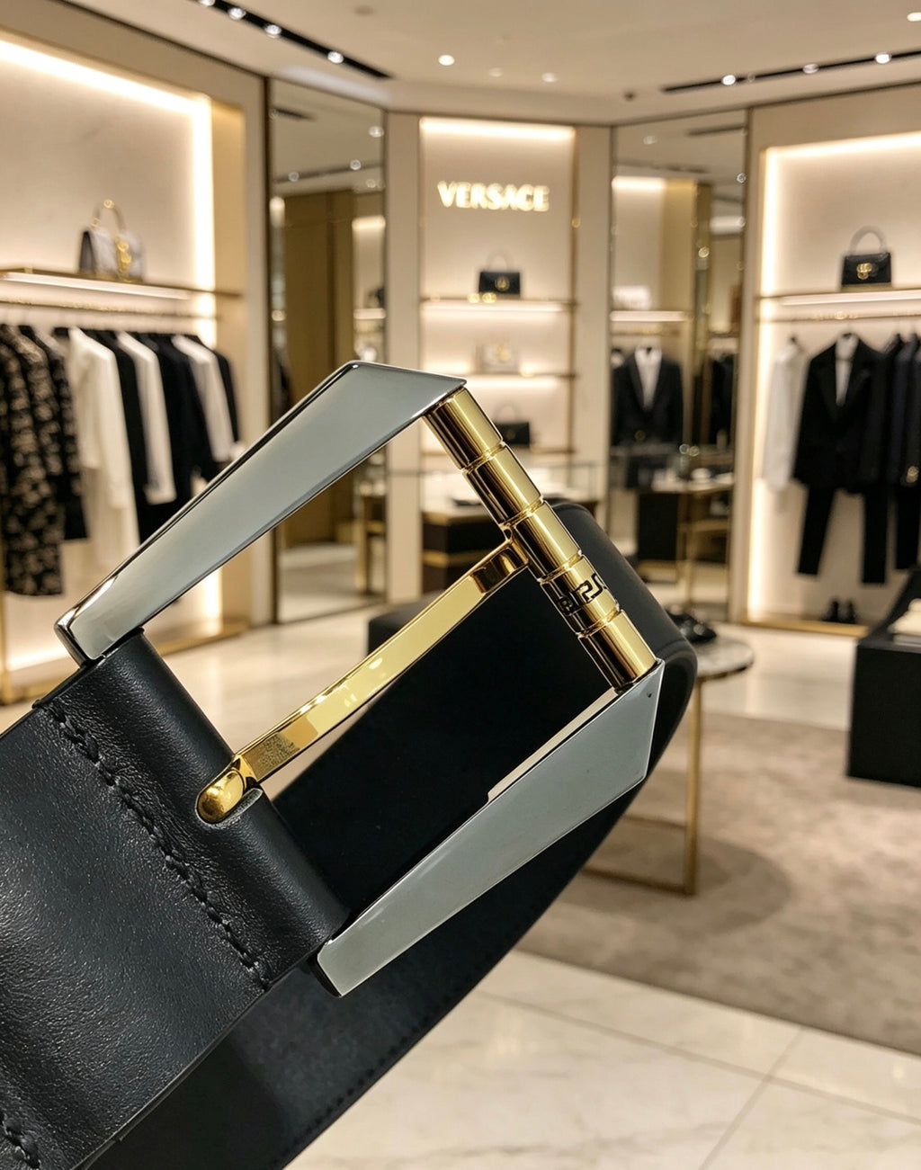 Ремінь Versace з натуральної телячої шкіри