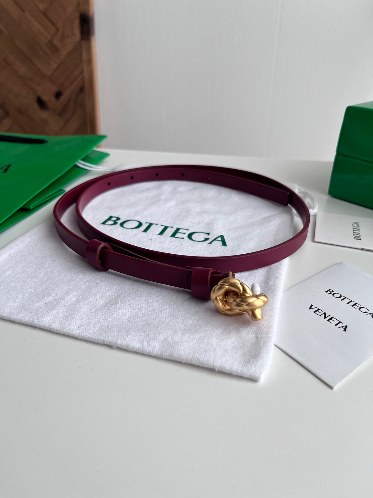 Ремінь Bottega Veneta Knot з натуральної телячої шкіри