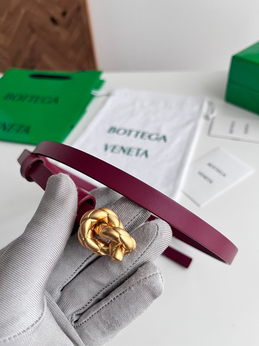 Ремінь Bottega Veneta Knot з натуральної телячої шкіри