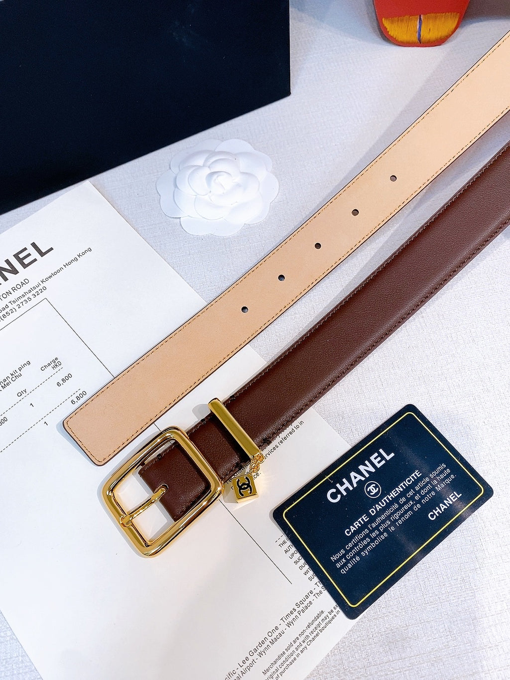 Ремінь Chanel з натуральної телячої шкіри
