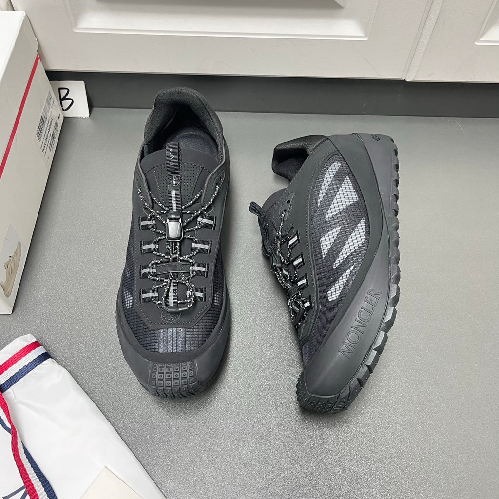 Шкіряні з текстилем кросівки Moncler Trailgrip LP — чорний