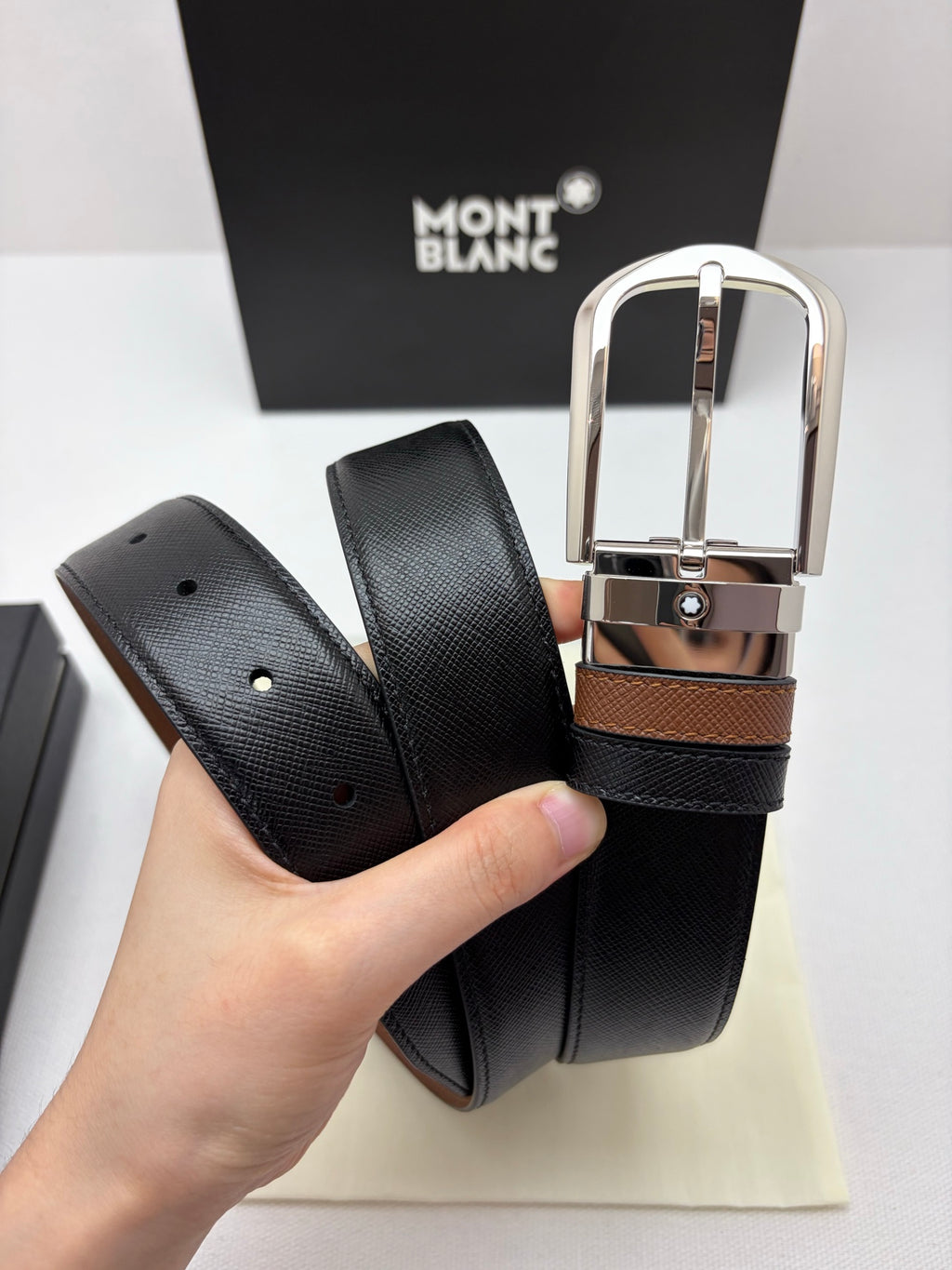 Ремінь Montblanc з натуральної шкіри